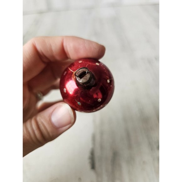 Vintage Mercury glass mushroom mini ornament Xmas tree red - Picture 7 of 9